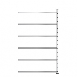 Ordner-Steck-Anbauregal, doppelseitige Ausführung, BxTxH 1235x630(2x315)x2000 mm, Oberfläche glanzverzinkt