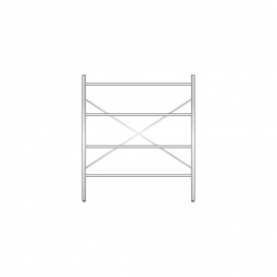 Aluminiumregal mit 4 Gitterböden, Stecksystem, BxTxH 1400x400x1600 mm, Nutztiefe 380 mm