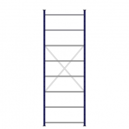 Fachbodenregal mit 8 Böden, Stecksystem, Grundregal, doppelseitige Ausführung, BxTxH 1070x630x3000 mm, Oberfläche kunststoffbeschichtet