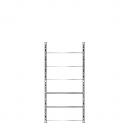 Ordnerregal mit 6 Böden, glanzverzinkt, Schraubsystem, BxTxH 1000x600x2200 mm