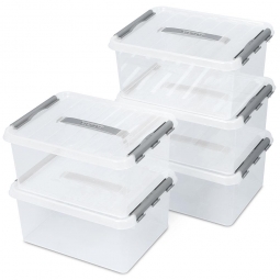 Clipboxen-Set aus Polypropylen, 5-teilig, 5x 15 Liter, LxBxH 400x300x180 mm