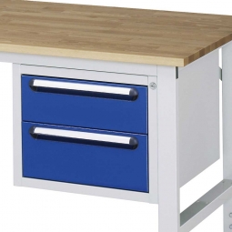 Unterbau-Container für Arbeitstisch, BxTxH 490x600x395 mm, mit 2 Schubladen