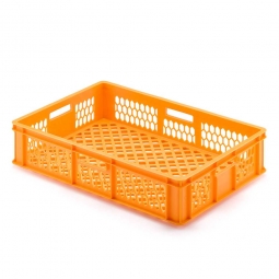 Kuchenblechkasten, PE-HD, LxBxH 655x450x150 mm, Wände und Boden durchbrochen, orange