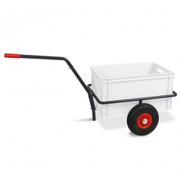 Handwagen mit Kunststoffkasten, H 320 mm, weiß, LxBxH  1250x640x660 mm, Tragkraft 200 kg