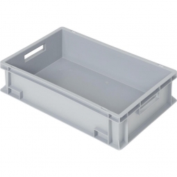 Eurobehälter mit 2 Durchfassgriffen, LxBxH 600x400x150 mm, 27 Liter, grau