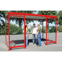 Raucher- und Pausenunterstand, LxBxH 4195x2165x2510 mm, Innen-Höhe 2360 mm