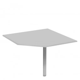Verkettungsplatte "Classic", Fünfeck 90°, BxT 1225x1225 mm, Stützfuß lichtgrau, Dekor lichtgrau