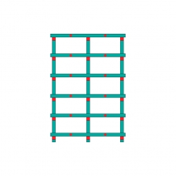 Kunststoffregal mit 6 Lagerebenen, Stecksystem, BxTxH 1500x600x2170 mm, 350 mm lichte Fachhöhe