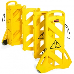 Mobiles Absperrsystem, bis zu 4 m lang, BxTxH 600x350x1000 mm (zusammengeklappt)