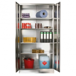 Edelstahl-Mehrzweckschrank, BxTxH 1000x500x1950 mm, Material V2A-4301, 1 mm stark