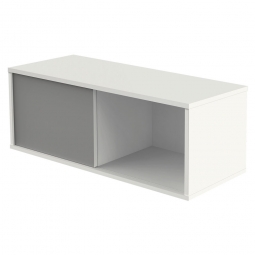 Aufsatzschrank, 1 Ordnerhöhe, Front weiß/graphit, BxTxH 1000x400x360 mm