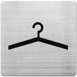 Hinweisschild "Garderobe", Edelstahl, HxBxT 90x90x1 mm