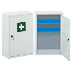 Verbandschrank aus Stahlblech, ohne Inhalt, BxTxH 300x140x460 mm, perlweiß