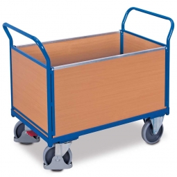 Vierwandwagen mit Holzwänden, LxBxH 1390x800x1015 mm, Tragkraft 500 kg