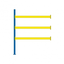 Paletten-Anbauregal mit 3 Paar Tragbalken für 12 Europaletten, Fachlast 1800 kg/Tragbalkenpaar, BxTxH 2785 x 1100 x 3500 mm