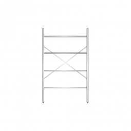 Aluminiumregal mit 4 geschlossenen Regalböden, Stecksystem, BxTxH 1200x400x2000 mm, Nutztiefe 340 mm