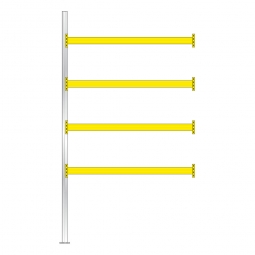 Paletten-Anbauregal für 15 Europaletten, Tragbalkenebenen mit 38 mm Spanplattenböden, Fachlast 2900 kg/Tragbalkenpaar, BxTxH 2785 x 1100 x 5000 mm