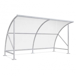 Raucher- und Pausenunterstand, Rahmen verzinkt, BxTxH 4130x2100x2290 mm