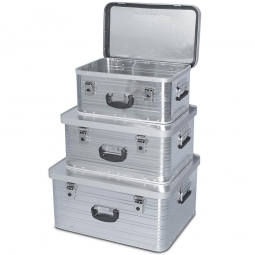 3er Set Aluminium-Behälter, 101 L, 69L, 45L