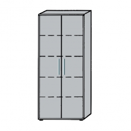 Büroschrank, 5OH, Lichtgrau, HxBxT 1880x800x345 mm