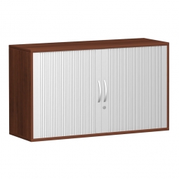 Querrollladenschrank PRO 2 Ordnerhöhen, Nussbaum, BxTxH 1600x425x768 mm