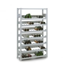 Weinflaschenregal, Grundregal, Stecksystem, BxTxH 1060x335x1750 mm, lichtgrau