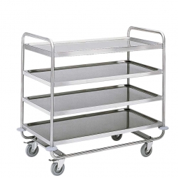 Servierwagen aus Edelstahl mit 4 Etagen, LxBxH 1100x700x1335 mm, Tragkfraft 200 kg