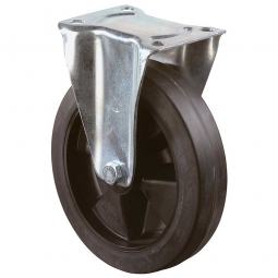 Transportgeräte-Bockrolle, Rad-ØxB 125x50 mm, Tragkraft 300 kg, schwarz