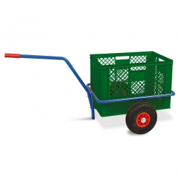 Handwagen mit Kunststoffkorb, H 410 mm, grün, LxBxH 1250x640x660 mm, Tragkraft 200 kg