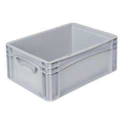 Euro-Geschirrkasten -Profi- LxBxH 400x300x170 mm, mit 2 Griffleisten, Farbe grau, Inhalt 15,9 Liter