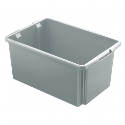 Leichter Drehstapelbehälter, LxBxH 595x395x280 mm, 51 Liter, grau