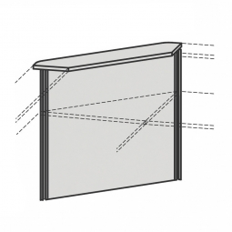 Vorwandelement für Empfangstheke "SUPERIOR" 90° Oberboden gerade, BxH 1236x1025 mm, lichtgrau