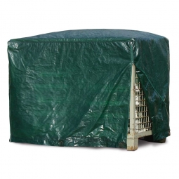 Abdeckhaube für Gitterbox, 2 Reißverschlüsse, grün, LxBxH 1250x850x980 mm, Materialstärke 120 g/qm