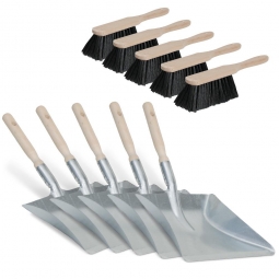 Industrie-Handfeger- und Kehrschaufel-Set "Rosshaar-Mischung", 5x Handfeger und 5x Kehrschaufel