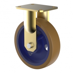 Schwerlast-Bockrolle, Polyurethan, Grauguss, Rad-ØxB 100x50 mm, Tragkraft 530 kg