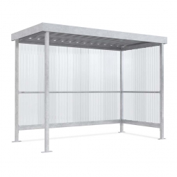 Raucher- und Pausenunterstand, Rahmen verzinkt, BxTxH 2960x1580x2360 mm