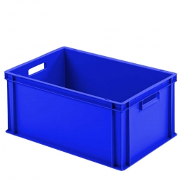 Euro-Geschirrkasten mit 2 Durchfassgriffen, PP, LxBxH 600x400x280 mm, 57 Liter, blau