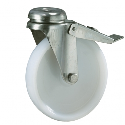 Apparate-Lenkrolle mit Feststellbremse, Rad-ØxB 50x18 mm, Tragkraft 55 kg