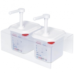 Soßenspenderset 2x GN1/6 mit transparenter Halterung