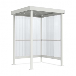 Raucher- und Pausenunterstand, Rahmen grauweiß RAL 9002, BxTxH 1720x1580x2360 mm