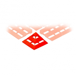 Bodenrost-Ecke, PE-HD, LxBxH 110x110x25 mm, rot