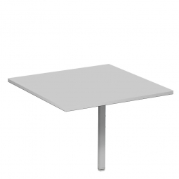 Verkettungsplatte "Classic", Volleck 90°, BxT 800x800 mm, Stützfuß lichtgrau, Dekor lichtgrau