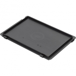 Scharnierdeckel für leitfähige Stapelbehälter, LxB 400x300 mm, schwarz