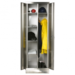 Edelstahl-Wäscheschrank, BxTxH 600x500x1800 mm, Material V2A-4301, 1 mm stark