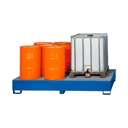 Auffangwannne für Tankcontainer, lackiert, BxTxH 2650x1300x435 mm, Unterfahrhöhe 100 mm