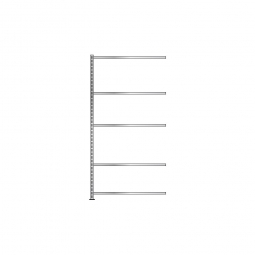 Fachboden-Anbauregal mit 5 Fachböden, Schraubsystem, glanzverzinkt, BxTxH 1003x306x2000 mm, Tragkraft 85 kg/Boden