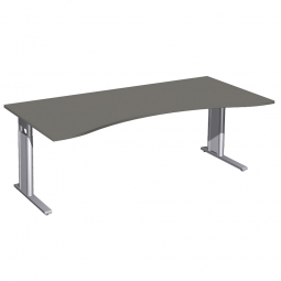 Schreibtisch PREMIUM höhenverstellbar, Graphit/Silber, BxTxH 2000x800/1000x680-820 mm