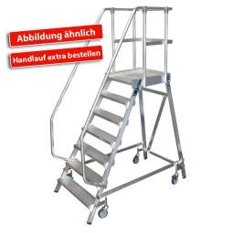 Leichtmetall-Podestleiter, Einseitig besteigbar, mit 7 Aluminiumstufen