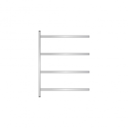 Edelstahl-Steck-Anbauregal, BxTxH 1375x300x1800 mm, mit 4 Regalböden T: 250 mm