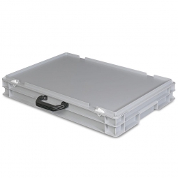 Euro-Koffer aus PP mit Tragegriff, LxBxH 600x400x85 mm, grau